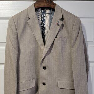 Ted Baker London Linen/Cotton Herringbone Blazer Sport Coat Size 4